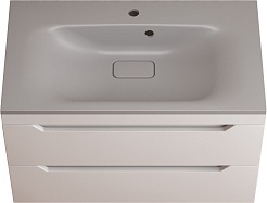 Style Line Тумба с кварцевой раковиной серый шелк Остин 80 подвесная жасмин – фотография-1